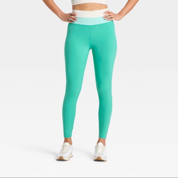 JoyLab Pants - Women's High-Rise Colorblocked Leggings - JoyLab - Green - All Sizes
